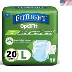 Large OptiFit Incontinence Briefs – Leak Protection & Moisture Wicking, 20 Count