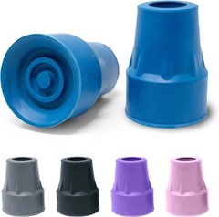 Top Glides Steel-Reinforced 7/8″ Crutch Tips – Durable & Comfortable Blue Grip