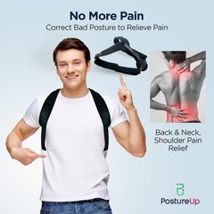 PostureUp Posture Corrector Back Support Brace for Women & One Size, Black