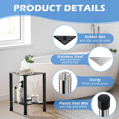 Corner Shower Stool for inside Shower – 15.5In Shower Foot Rest with Storage