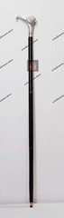 Silver Brass Lion Derby Head Handle 3 Fold Black Wooden Walking Stick Cane Gift
