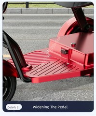 Daibot 3 Wheel Folding E Trike 1000W Electric Scooter Senior Removable Battery