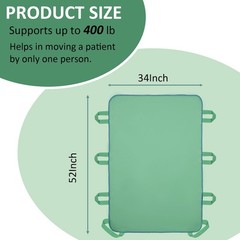 Positioning Bed Pad with 8 Reinforced Handles-34 x 34″ x 52″, Green