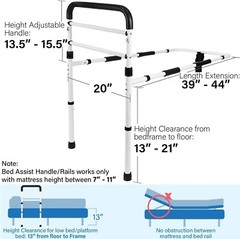 FSA/HSA Eligible, Vaunn Medical Adjustable Bedside Assist Rail Handle