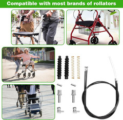 14Pcs Brake Cable Parts for Walkers Replace, Drive Rollator Replacement Parts wi