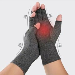 Brown imak arthritis pain relief pressure breathable nursing Half Finger Gloves