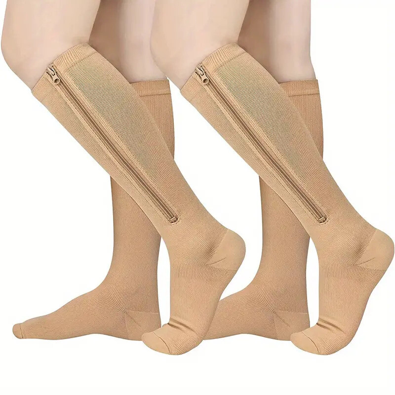 Medical Zip up Socks for Edema, Varicose Veins, Post-surgery, Swelling, Nurses