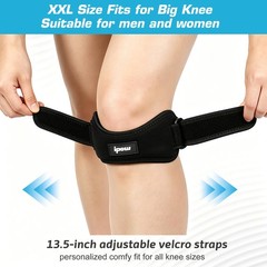 IPOW 2 Pack Knee Pain Relief & Patella Stabilizer Strap Large, Black