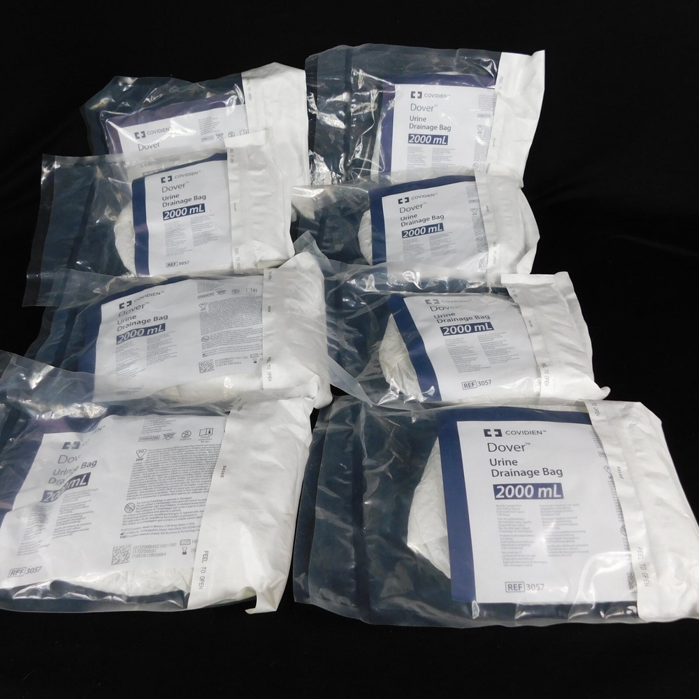 Lot of 8 Covidien Dover Urine Drainage Bag 2000ml REF 3057 SEALED