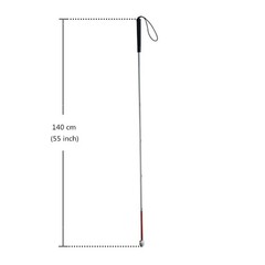 VISIONU Aluminum Mobility Folding White 55 Inch (Pack of 1), Black Handle