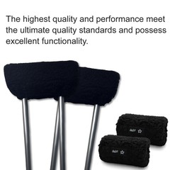 SPRING SEAON Plush Memory‑Foam Crutch Underarm Pad & Hand‑Grip Black