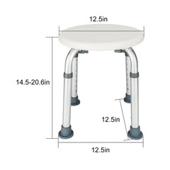 Non-slip Elder Bath Chair 7 Gear Height Adjustable Shower Chair Bench Stool Seat