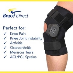 External Deluxe ROM Hinged Knee Brace with Compression Wrap and Open Patella