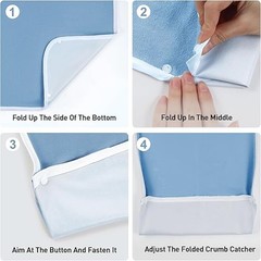 1/2PCS Washable Adult Bibs for Women Men Clothing Protectors with Debris Trap