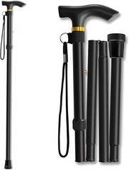 Folding Walking Cane Walking Stick Adjustable Aluminum Collapsible Travel Hiking