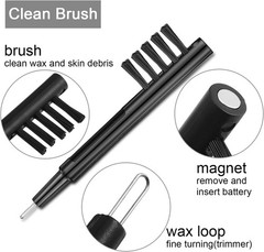 Hearing Aid Cleaning Kit 12pc Brushes Wax Loop Magnet Amplifier Cleaner Tools