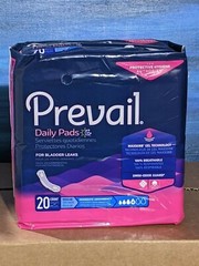 Prevail Daily Incontinent Pad 9-1/4″ Regular Length Moderate 20 Ct BC-012 NEW