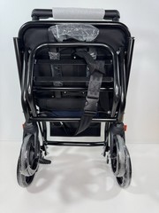 Foldable Aluminum Transport Wheelchair with 15.75in Seat Supports 220lb Open Box