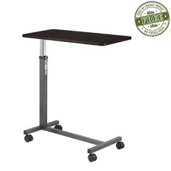 Drive Medical Adjustable Overbed Table, Silver Vein Finish, Non-Tilt Top