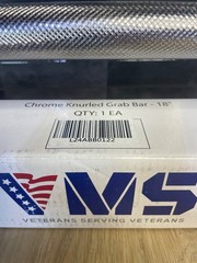 18″ Chrome Grab Bar Rail Veterans Medical Supply Knurled Handle Grip – NEW