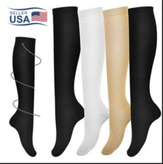 3 Pack Compression Socks (8-15mmHg) Moisture Wicking Support Stockings