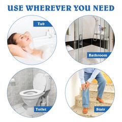 2 Pack Bathroom Grab Bars Shower Safety Handles Elderly Anti Slip Kit