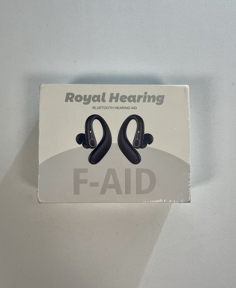 Royal Hearing F-Aid Bluetooth Wireless Hearing Aid Black for Hearing Loss