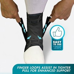 Med Spec ASO Ankle Stabilizer – Lace Up Ankle Brace, Black, Small NEW