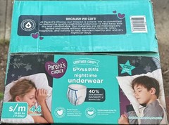 Parents Choice Nighttime Underwear S/M 88 Ct Bedwetting Training Pants Overnight