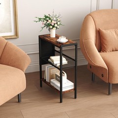 Yusong Small Narrow Side Table For Small Spaces Slim End Table Storage Bag Sofa