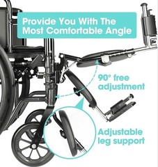 Wheelchair Footrest with Comfort Foam Cushion – Adjustable Lift & Extendable Leg