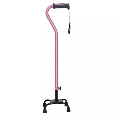 Adjustable Quad Cane for Right or Left Hand Use, Small Base, Rose NEW