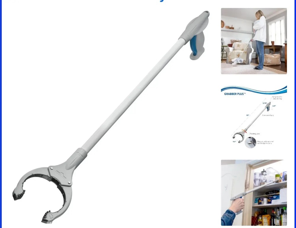 Grabber Reacher Tool Plastic Steel 32 inch Claw Pickup Yard Helper Seniors