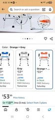 Adjustable Shower Chair for Inside Shower, Padded Seat with Arms , 550lbs Orange