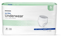 McKesson Ultra Absorbent Sz Small Unisex Pull on Underwear Tear Away Seams 22ct