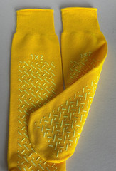 3 Pairs Yellow 2XL ASP Non-Skid Double Tread Patient Slipper Socks ADULT 3 PACK