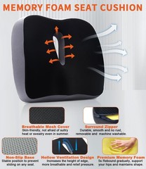 Memory Foam Seat Cushion, Large Office Chair Cushions Chair Pad for Tailbone …