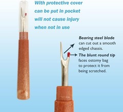 Professional Ostomy Bag Scissors – 5in Lightweight Tool with Protective Cover
