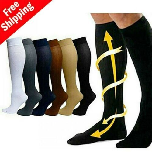 USA Men Compression Socks Medical Stockings For Varicose Veins Wide Calf Socks..