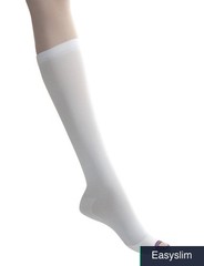 Knee High Compression Stockings 2XL Regular White Nylon Blend