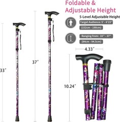 Adjustable Folding Walking Cane – Compact, Lightweight & Slip-Resistant Canes