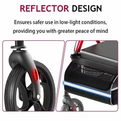Ergonomic Handle Portable Foldable Walker Adjustable Folding Rollator With Seat