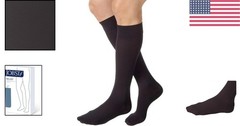Black Knee High Compression Socks 15-20 mmHg – Comfortable Unisex Design, Medium