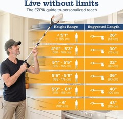 Lightweight 36″ Folding Grabber Tool with Anti-Slip Jaw for Enhanced Grip