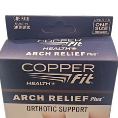Copper Fit-Arch Relief Plus – With Orthotic Support – Black – Foot Compression