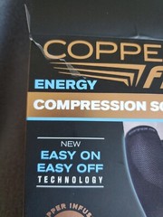 COPPER FIT ENERGY COMPRESSION SOCKS S/M 1 PAIR NYLON/SPANDEX/POLYESTER