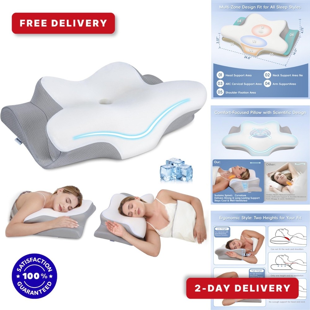 Missleep Cervical Neck Pillow – Memory Foam for Neck Pain Relief