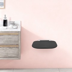 ABS 90° Folding Shower Seat Bench Wall Mounted Seat Foldable Shower Seat