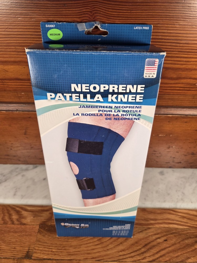 Sport Aid Neoprene Open Patella Knee Brace Size: Medium(14″-15″ Knee Circ.) NEW!