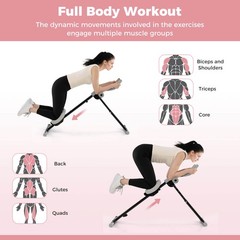 Adjustable Abdominal Trainer w/ Elbow Support Knee Protection and LCD Monitor